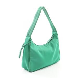 Prada Handbag Green Re Saffiano Leather Edition Nylon TESSUTO
